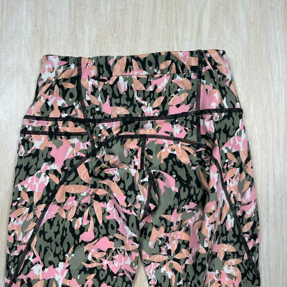 Sweaty Betty XXS Power 7/8 Leggings Camo Pink Olive Print Mid Rise Workout Pants - Picture 14 of 15